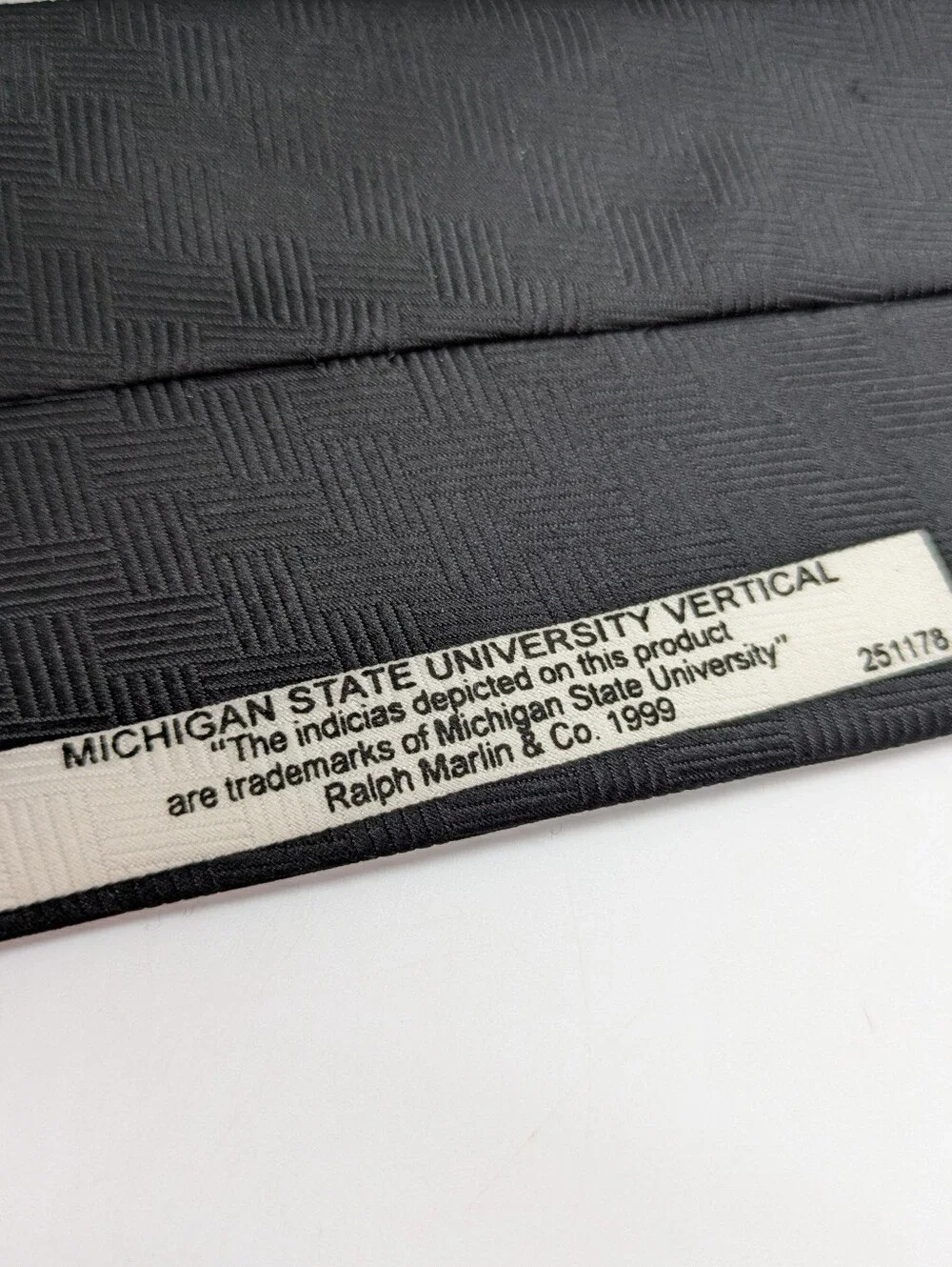 Vintage Superfan Ralph Marlin Black Green White Michigan State Spartans MSU Tie